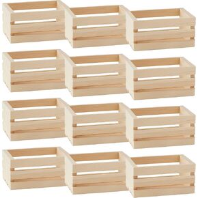 5" Wooden Crate by Make Market - Unfinished Wood Crate for Storage, Decorative Display, Arts & Crafts, Made of 100% Cedar - Bulk 24 Pack
