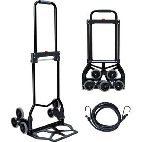 Stair Climbing Dolly Cart,Stair Climbing Hand Truck Dolly with Telescoping Handle and Stairs Wheels,330 LB Capacity Heavy Duty Folding Hand Truck for Stairs,Moving,Office (Red)