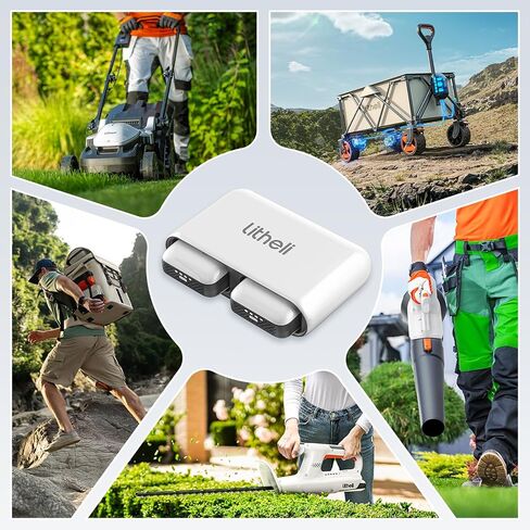 LiTHELi U20 Dual Port Battery Charger, 90W Fast Charging Station for U20 Power Tools and Outdoor Equipment, Portable Smart Charger, 50-Minute Fast Dual Charging in Kuwait