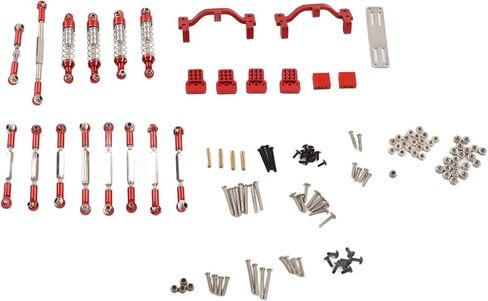 مجموعة قطع الغيار RC Car Car ، صدمات سبيكة من ألومنيوم عالي القوة امتصاص طقم قضيب السحب لـ WPL C24 C14 C14K C24K RC CAR (أحمر) in Kuwait