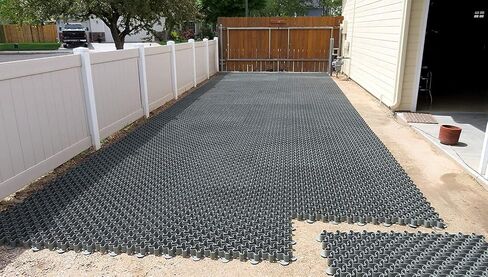 Standartpark Vodaland Permeable Pavers - EasyPave Grass & Gravel Driveway Grid - Load Class A-D, 100% Recycled Plastic Pavers, 2" Depth, 35 Sq Ft/ 14 Units, Gray in Kuwait