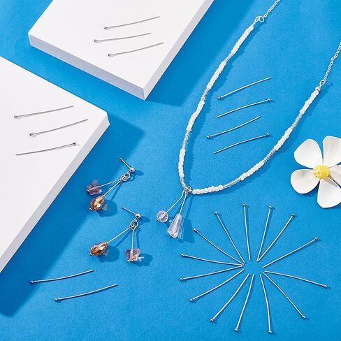 PH PandaHall 1000pcs 40mm 304 Stainless Steel Ball Head Pins, 21 Guage Jewelry Head Pins Bendable Headpin for Earring Pendant Bracelet Necklace DIY Craft, Stainless Steel Color, Head: 2mm in Saudi Arabia