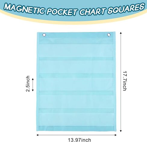 6 Pcs Classroom Magnetic Pocket Chart Squares Magnetic Teaching Supplies for Teacher Kid School Learning Homeschool Schedule Circle Time Daily Activities Organizer 6 Color,17.7 x 14 Inch in Saudi Arabia