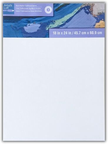 12" x 24" Level 1 Back Stapled Canvas by Artist's Loft - Archival Quality and Acid Free Cotton Canvas for Acrylic and Oil Paints - 1 Pack in Saudi Arabia