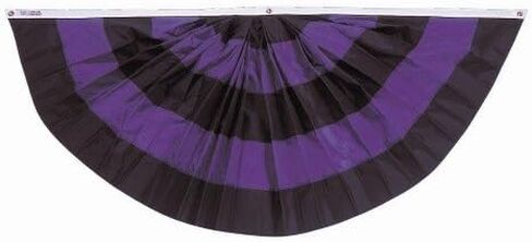 Mourning Full Fan Pleated 5 Sewn Stripe Indoor Outdoor Nylon Canvas Heading Grommets 3' X 6' in Saudi Arabia