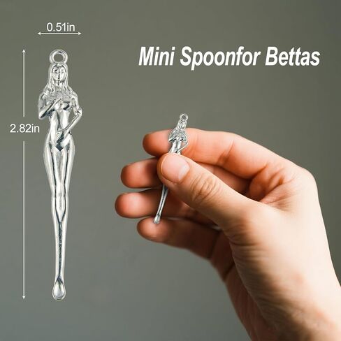 Betta Food Spoon Mini - Tiny Feeding Tool Holds 6-10 Fish Food Pellets Per Scoop, Prevent Overfeeding & Easy Clean Aquarium Tool,Betta Fish Tank Accessories,6 Pcs, Silver in Kuwait