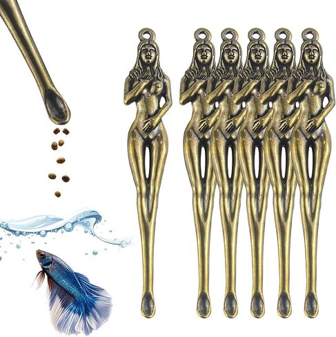 Betta Food Spoon Mini - Tiny Feeding Tool Holds 6-10 Fish Food Pellets Per Scoop, Prevent Overfeeding & Easy Clean Aquarium Tool,Betta Fish Tank Accessories,6 Pcs, Silver in Kuwait