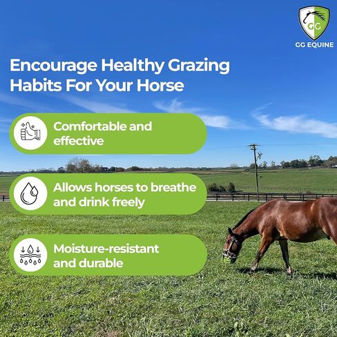 GG Equine Grazing Muzzle for Horse - Lighter, Durable Horse Accessories - Comfortable Horses Muzzle with Proper Airflow & Natural Grazing Behavior Design in Saudi Arabia