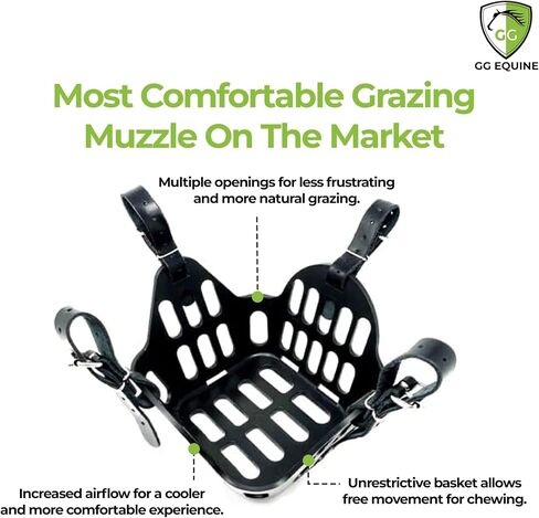 GG Equine Grazing Muzzle for Horse - Lighter, Durable Horse Accessories - Comfortable Horses Muzzle with Proper Airflow & Natural Grazing Behavior Design in Saudi Arabia