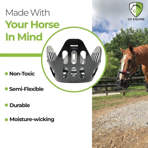 GG Equine Grazing Muzzle for Horse - Lighter, Durable Horse Accessories - Comfortable Horses Muzzle with Proper Airflow & Natural Grazing Behavior Design in Saudi Arabia