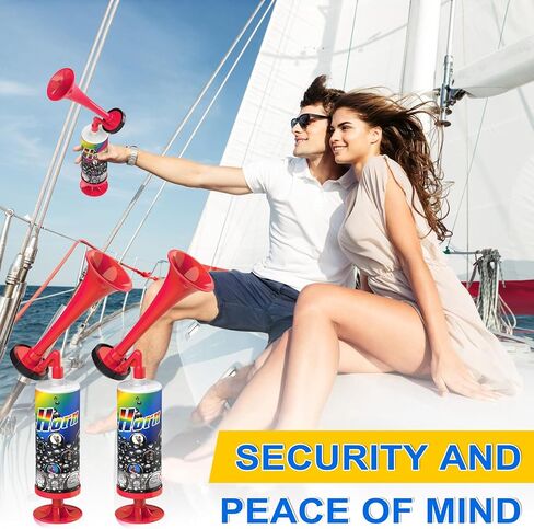 Air Horn, Handheld Signal Boat Horn Bear Horn Self Defense, Portable Super Loud Noise Makers Air Pump Sports and Marine Signal Safety Alarm Horns for Boating, Hiking, Sports Events (Red, 2PCS) in Kuwait