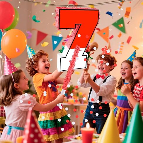 16 بوصة اللون الأحمر والأبيض 6 بيناتا ، بيناتا عيد ميلاد مع 16 بوصة piñata عصا عصا العصا عظمى لها للأطفال زخارف حفلة عيد الميلاد السادسة in Kuwait