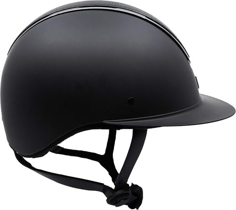 خوذة ركوب الخيل من Tipperary - وندسور - ملابس ركوب الخيل الواقية على الطراز الإنجليزي - ملاءمة قابلة للتخصيص وتهوية تبريد - كروم أسود - حافة عريضة - S in Kuwait