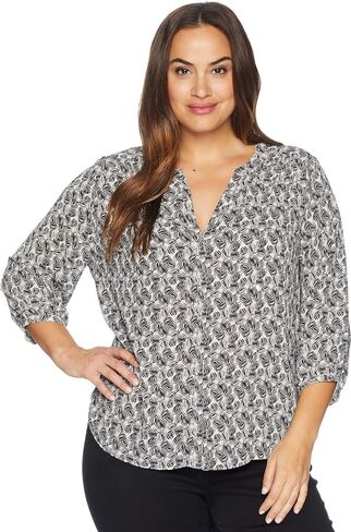 NYDJ Women's Plus Size 3/4 Sleeve Pintuck Blouse in Saudi Arabia