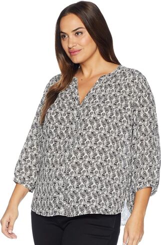 NYDJ Women's Plus Size 3/4 Sleeve Pintuck Blouse in Saudi Arabia