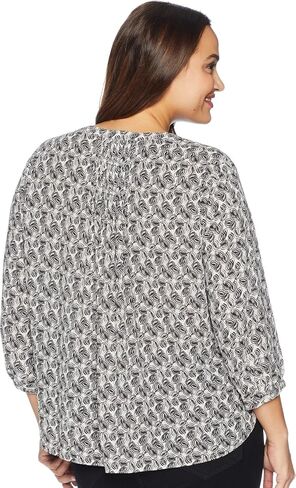 NYDJ Women's Plus Size 3/4 Sleeve Pintuck Blouse in Saudi Arabia