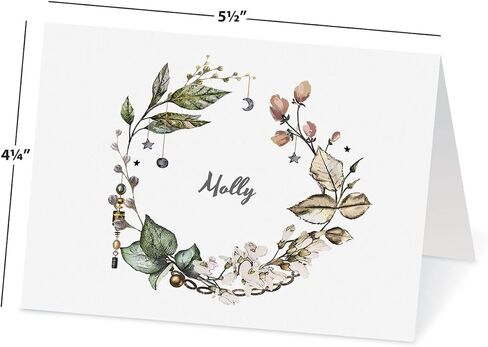 Cherry Blooms Personalized Note Cards - 24 Cards with White Envelopes, 4¼ x 5½ Inch Size, Blank Inside, Add a Name, For Thank You Notes, or Graduation Gifts… in Saudi Arabia