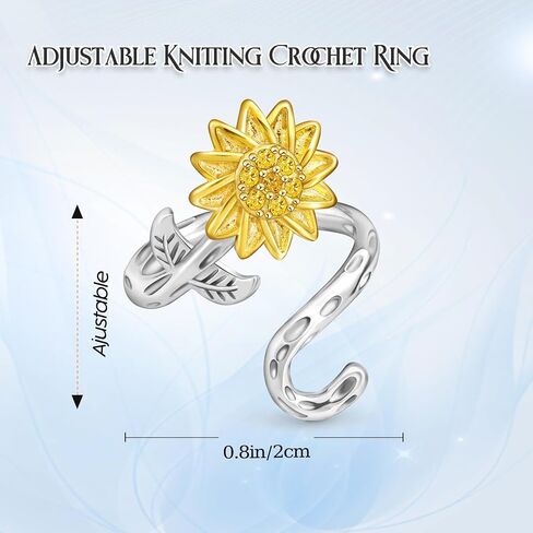 Adjustable Crochet Yarn Tension Rings for Crochet, Finger Yarn Guide Rings Knitting Crochet Accessories with Box for Women in Kuwait