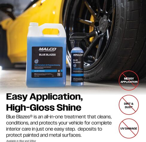 Malco Blue Blazes VOC Compliant All-In-One Car Conditioner – Protects & Preserves Leather, Rubber, Plastic, & Vinyl Surfaces/Produces a Durable, High-Gloss Shine/Pleasant Fragrance/22 Oz. (127222) in Saudi Arabia
