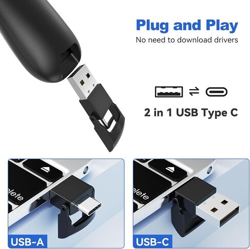 Clicker PowerPoint Presentation Wireless Presenter Remote, Laser Pointer for Computer Clickers, USB C A Project Power Point PPT Clicker for Mac Laptop Office, Slideshow Google Slide Advancer in Saudi Arabia