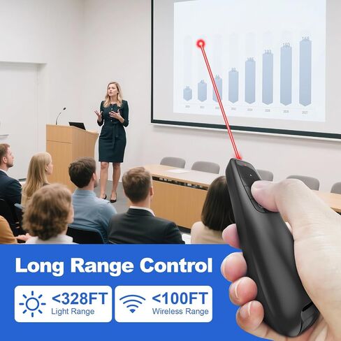 Clicker PowerPoint Presentation Wireless Presenter Remote, Laser Pointer for Computer Clickers, USB C A Project Power Point PPT Clicker for Mac Laptop Office, Slideshow Google Slide Advancer in Saudi Arabia
