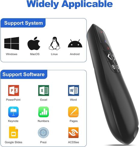 Clicker PowerPoint Presentation Wireless Presenter Remote, Laser Pointer for Computer Clickers, USB C A Project Power Point PPT Clicker for Mac Laptop Office, Slideshow Google Slide Advancer in Saudi Arabia