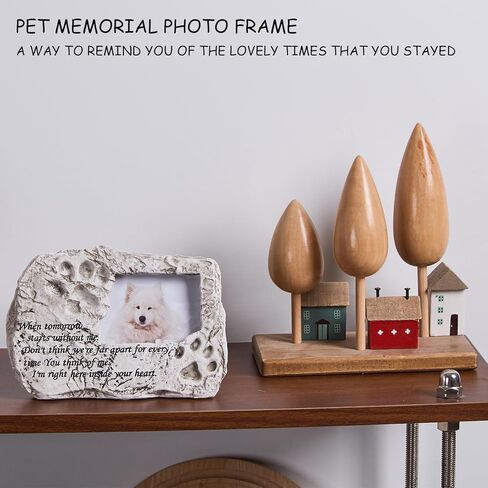 3 × 4 إطار صورة ، إطار تذكاري للكلاب ، باو تصميم طباعة باو ، إطار صورة للحيوانات الأليفة للكلاب التذكارية ، إطار منحوت يدويًا مع دعم مخملي ، وقف ، خطاف الجدار ، أفضل هدية التعاطف in Kuwait