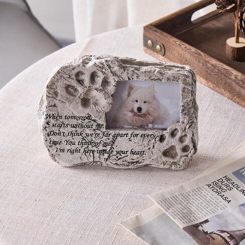 3 × 4 إطار صورة ، إطار تذكاري للكلاب ، باو تصميم طباعة باو ، إطار صورة للحيوانات الأليفة للكلاب التذكارية ، إطار منحوت يدويًا مع دعم مخملي ، وقف ، خطاف الجدار ، أفضل هدية التعاطف in Kuwait