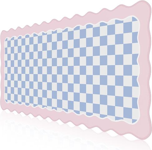 iCasso Pink Mouse Pad,Cute Desk mat Design with Irregular Edges,Extended Large Gaming Mousepad XXL,Soft Lycra Surface Keyboard Mat 15.7X35.4 Inches, Non-Slip Rubber Base Desk Pad for Home Office in Saudi Arabia