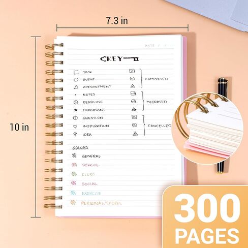 Yoment Spiral Notebook Journal 300 Pages Large Spiral Notebook B5 (7.3"x10") College Ruled Journals for Women Men Thick Spiral Bound Journal for Writing Work School, Pink in Kuwait