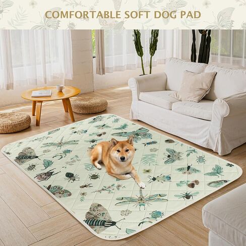 IEUUMLER Washable Pee Pads for Dogs, 2 Pack Insect Pattern Reusable Waterproof Puppy Potty Pads, Non-Slip Absorbent Pet Training Pads for Playpen Crate Bed EU014 in Kuwait