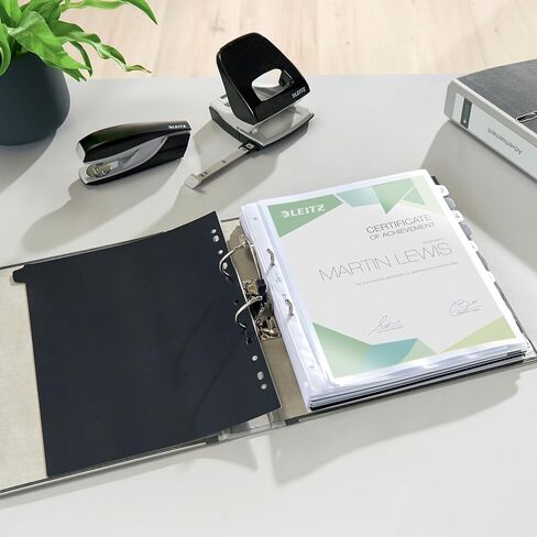 Leitz Quality Folder, The Original, Pack of 20, DIN A4 Lever Arch Folder, Narrow, 5 cm Wide, Cloudy Marble Paper, Recycled Folder, Blue Angel, with 180° Mechanism, Highest Stability, Grey, 10505085 in Saudi Arabia
