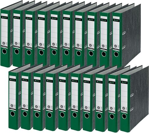 Leitz Quality Folder, The Original, Pack of 20, DIN A4 Lever Arch Folder, Narrow, 5 cm Wide, Cloudy Marble Paper, Recycled Folder, Blue Angel, with 180° Mechanism, Highest Stability, Grey, 10505085 in Saudi Arabia