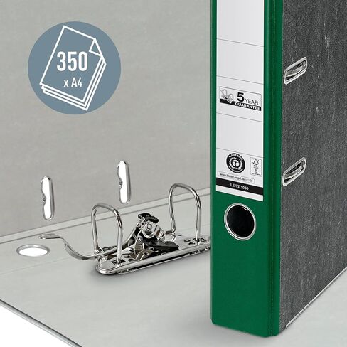 Leitz Quality Folder, The Original, Pack of 20, DIN A4 Lever Arch Folder, Narrow, 5 cm Wide, Cloudy Marble Paper, Recycled Folder, Blue Angel, with 180° Mechanism, Highest Stability, Grey, 10505085 in Saudi Arabia