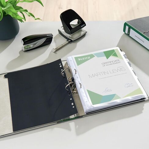 Leitz Quality Folder, The Original, Pack of 20, DIN A4 Lever Arch Folder, Narrow, 5 cm Wide, Cloudy Marble Paper, Recycled Folder, Blue Angel, with 180° Mechanism, Highest Stability, Grey, 10505085 in Saudi Arabia