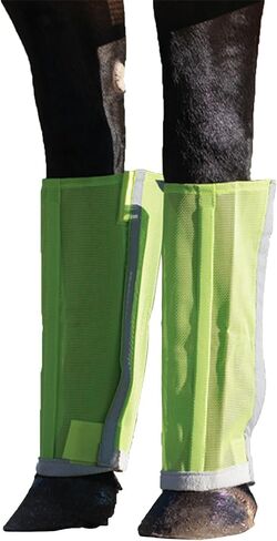 Schneiders Dura-Mesh BugGuard Horse Fly Boots | Set of 4 | Reflective Safety Strips | 1000D Poly Vinyl Mesh | Tapered Cone Fit | Color Gray | Size Medium in Kuwait