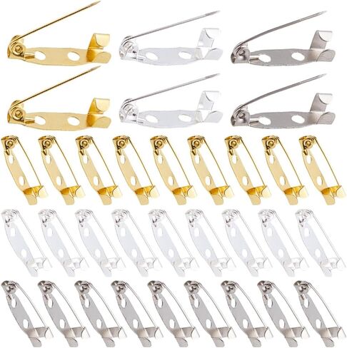 1 مربع 120pcs ظهور دبوس مسطح دبوس قفل دبابيس السلامة المشبك بروش 20 مم الذهب الفضة البلاتين البلاتين الحديد دبابيس بار مع ثقوب لعلامات الاسم شارات القاعدة المجوهرات صنع الحرف اليدوية ديي in Kuwait