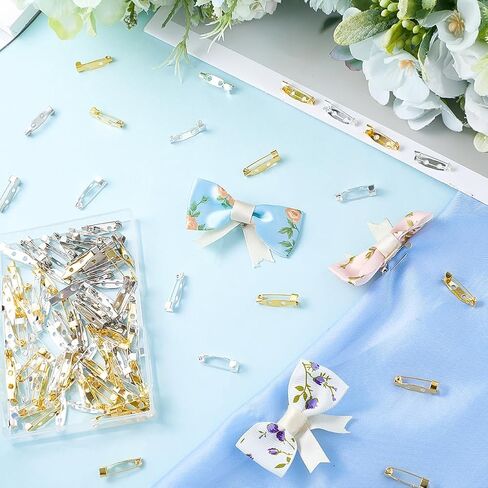 1 مربع 120pcs ظهور دبوس مسطح دبوس قفل دبابيس السلامة المشبك بروش 20 مم الذهب الفضة البلاتين البلاتين الحديد دبابيس بار مع ثقوب لعلامات الاسم شارات القاعدة المجوهرات صنع الحرف اليدوية ديي in Kuwait