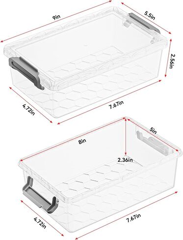 4 Pack Extra Large Pencil Box, Plastic Pencil Case Organizer, Clear Crayon Box Marker Organizer, Stackable Craft Organizers and Storage for Pen, Craft, Art Supply(Grey) in Kuwait