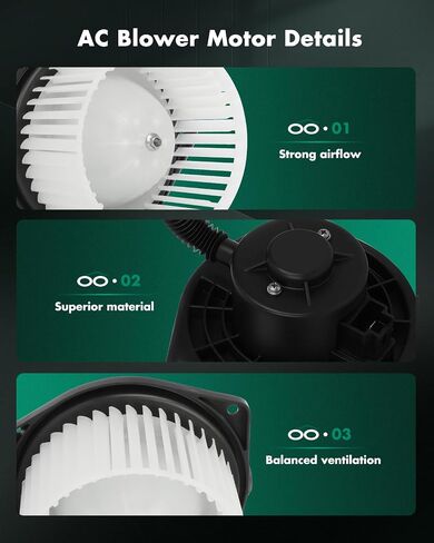 محرك منفاخ SCITOO HVAC مع قفص مروحة مناسب لعام 2006-2013 لسوزوكي جراند فيتارا، يستبدل OE- PM4068، 7415076K10، 7415076K11، 7415076K12، 76914 محرك منفاخ HVAC مع استبدال قفص المروحة in Saudi Arabia