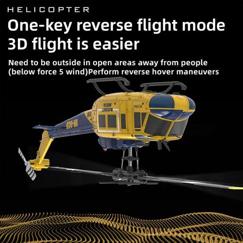 RC ERA C032 UH-1 Huey Helicopter - Remote Control Helicopters for Adult, 1/48 Sacle 2.4G 6CH Gyro Stabilized Aircraft with Altitude Hold & Optical Flow,3D Stunt Drone (Yellow) in Saudi Arabia