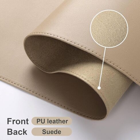 Dawntreres Desk Mat Protector ، Pu Leather Captop Pad ، Non Slip ، 23.6 "× 13.8" وسادة الماوس الكبيرة وحصيرة لوحة المفاتيح ، وسادة كتابة مقاومة للماء للمكتب والمنزل (أسود) in Saudi Arabia