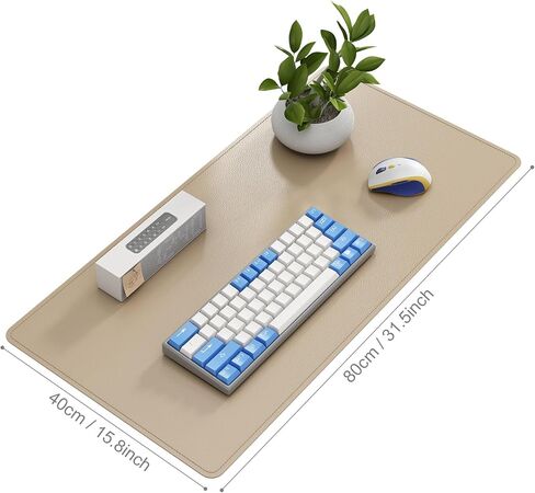 Dawntreres Desk Mat Protector ، Pu Leather Captop Pad ، Non Slip ، 23.6 "× 13.8" وسادة الماوس الكبيرة وحصيرة لوحة المفاتيح ، وسادة كتابة مقاومة للماء للمكتب والمنزل (أسود) in Saudi Arabia