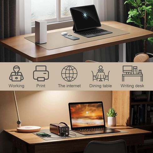 Dawntreres Desk Mat Protector ، Pu Leather Captop Pad ، Non Slip ، 23.6 "× 13.8" وسادة الماوس الكبيرة وحصيرة لوحة المفاتيح ، وسادة كتابة مقاومة للماء للمكتب والمنزل (أسود) in Saudi Arabia