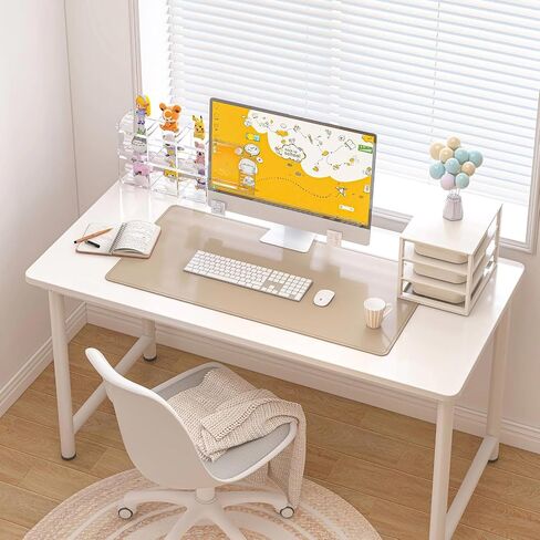 Dawntreres Desk Mat Protector ، Pu Leather Captop Pad ، Non Slip ، 23.6 "× 13.8" وسادة الماوس الكبيرة وحصيرة لوحة المفاتيح ، وسادة كتابة مقاومة للماء للمكتب والمنزل (أسود) in Saudi Arabia