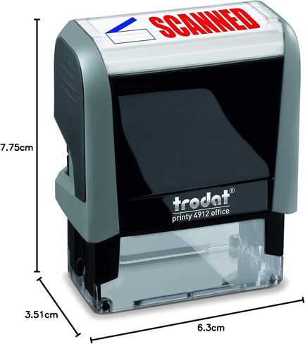 Trodat Stamp 4912 مطبوعة مكتبية مع نص باللغة الإنجليزية ممسوحة ضوئيًا - التحبير الذاتي، الحبر الأحمر والأزرق، حجم الانطباع 3/4 بوصة × 1-7/8 بوصة in Saudi Arabia