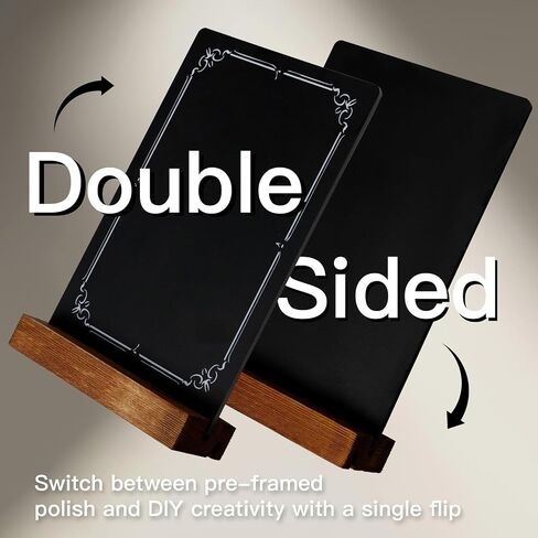 3Pcs Pre-Printed Border Chalkboard Signs with Stand, 5"x 8" Mini Tabletop Chalk Board Menu Buffet Display, Double Sided Message Chalkboard for Coffee Bar Sign Wedding Decor - Vintage in Saudi Arabia