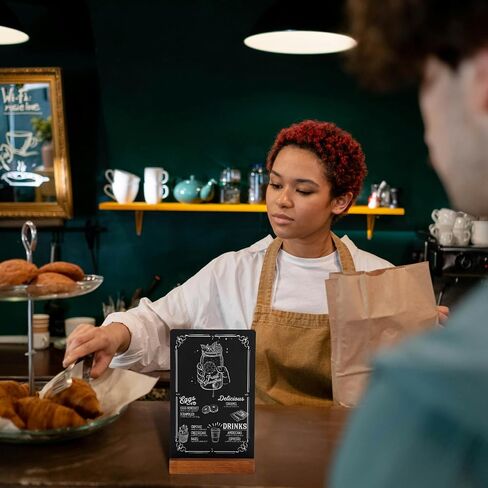 3Pcs Pre-Printed Border Chalkboard Signs with Stand, 5"x 8" Mini Tabletop Chalk Board Menu Buffet Display, Double Sided Message Chalkboard for Coffee Bar Sign Wedding Decor - Vintage in Saudi Arabia