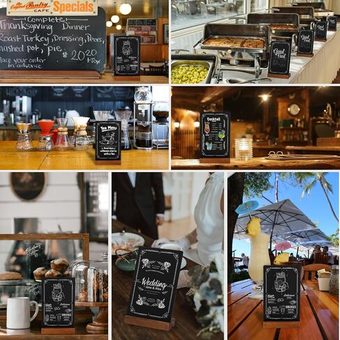 3Pcs Pre-Printed Border Chalkboard Signs with Stand, 5"x 8" Mini Tabletop Chalk Board Menu Buffet Display, Double Sided Message Chalkboard for Coffee Bar Sign Wedding Decor - Vintage in Saudi Arabia