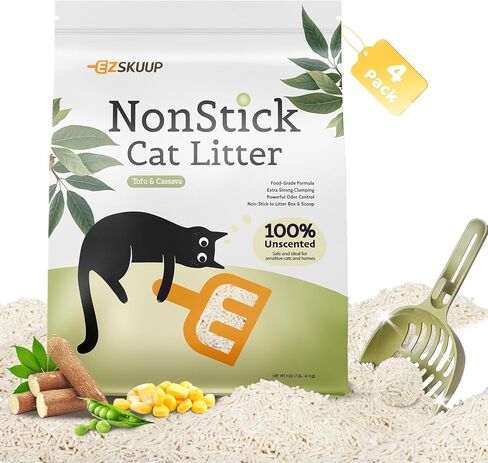 فضلات القط القوي غير القصوى ، والتحكم في الرائحة النباتية Tofu Cat Sterter + الفضلات المختلطة الكاسافا ، والغبار المنخفض السهل الغبار ، واللون الفاتح للتتبع الصحي ، والتعقب المنخفض ، 9 رطل ، in Kuwait